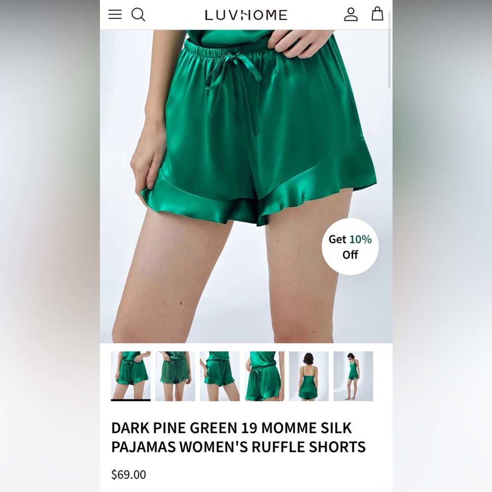 100% Silk Ruffle PJ Shorts - Picture 4 of 15